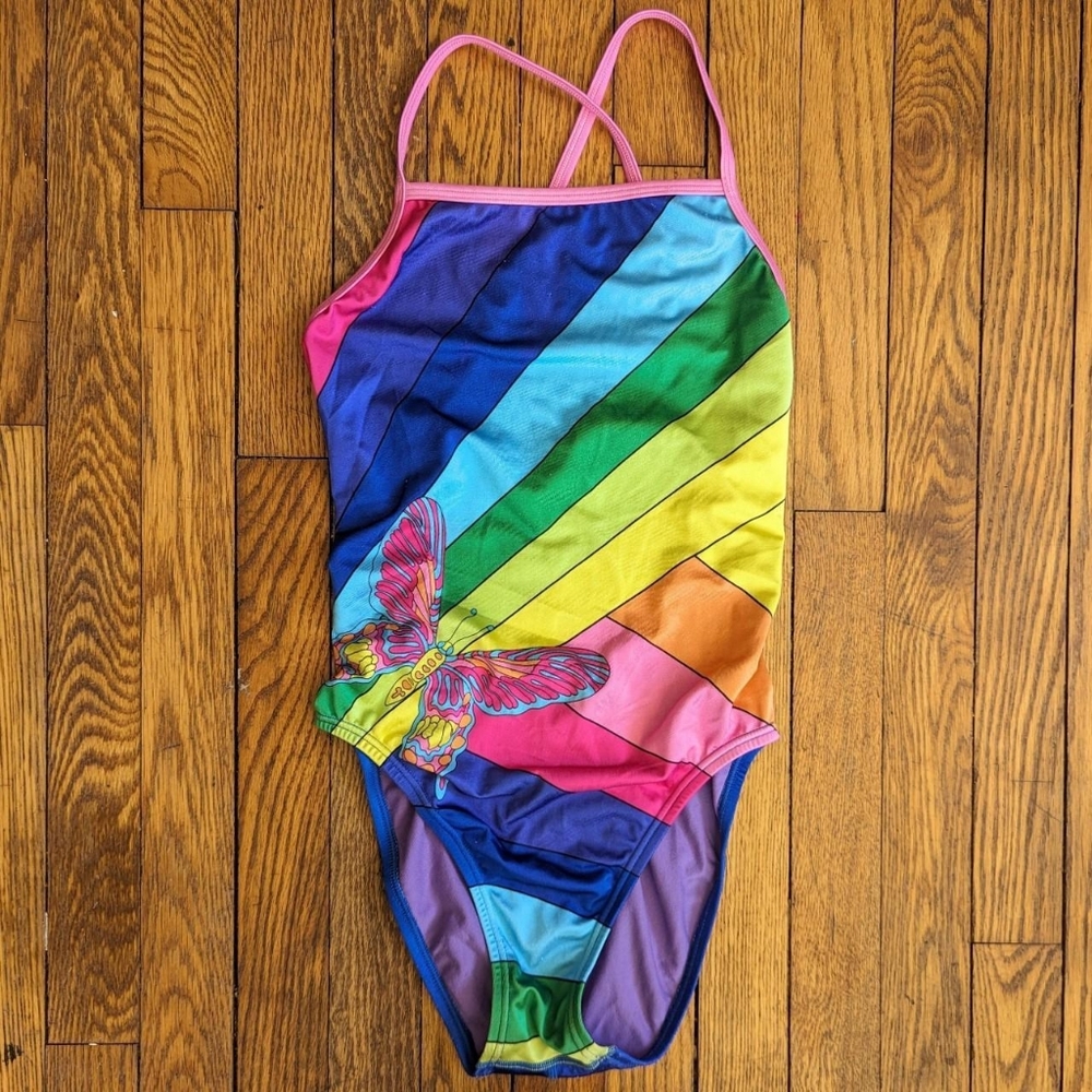 Y2k Butterfly Rainbow One-Piece Swimsuit